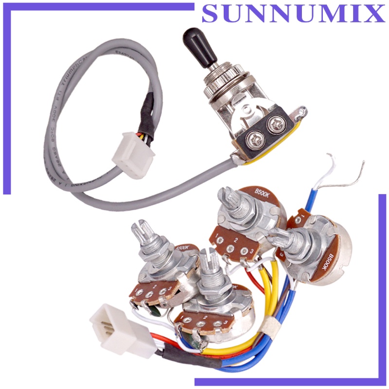 [SUNNIMIX]Guitar Tone Volume Control Pots 3 Way Toggle Switch Circuit Wiring for EPI