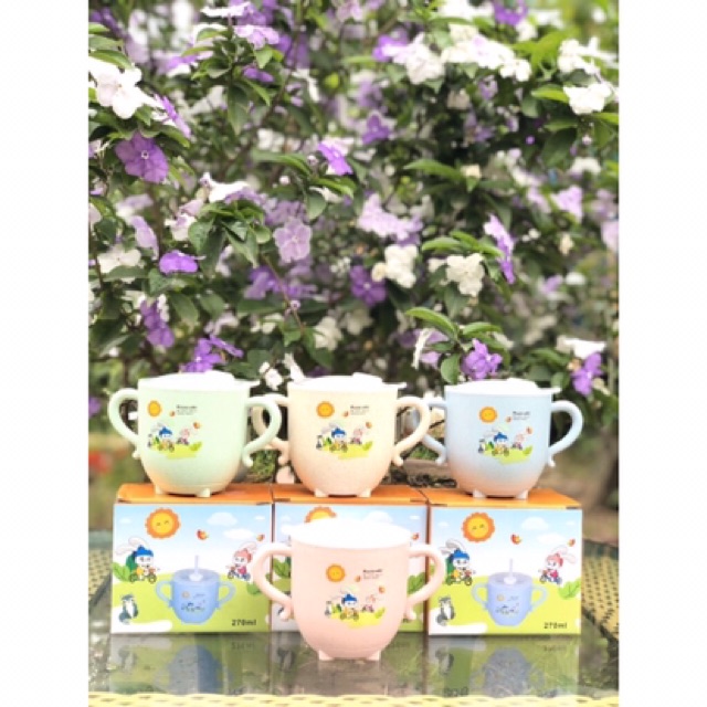 Cốc Uống Nước Lúa Mạch Cho Bé Kèm Ống Hút