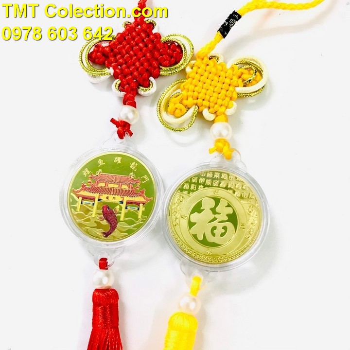 Dây Treo Xu Cá Chép Vượt Vũ Môn In Màu, chất liệu Dây thừng, nhựa arylic, Niken - TMT Collection - SP005197