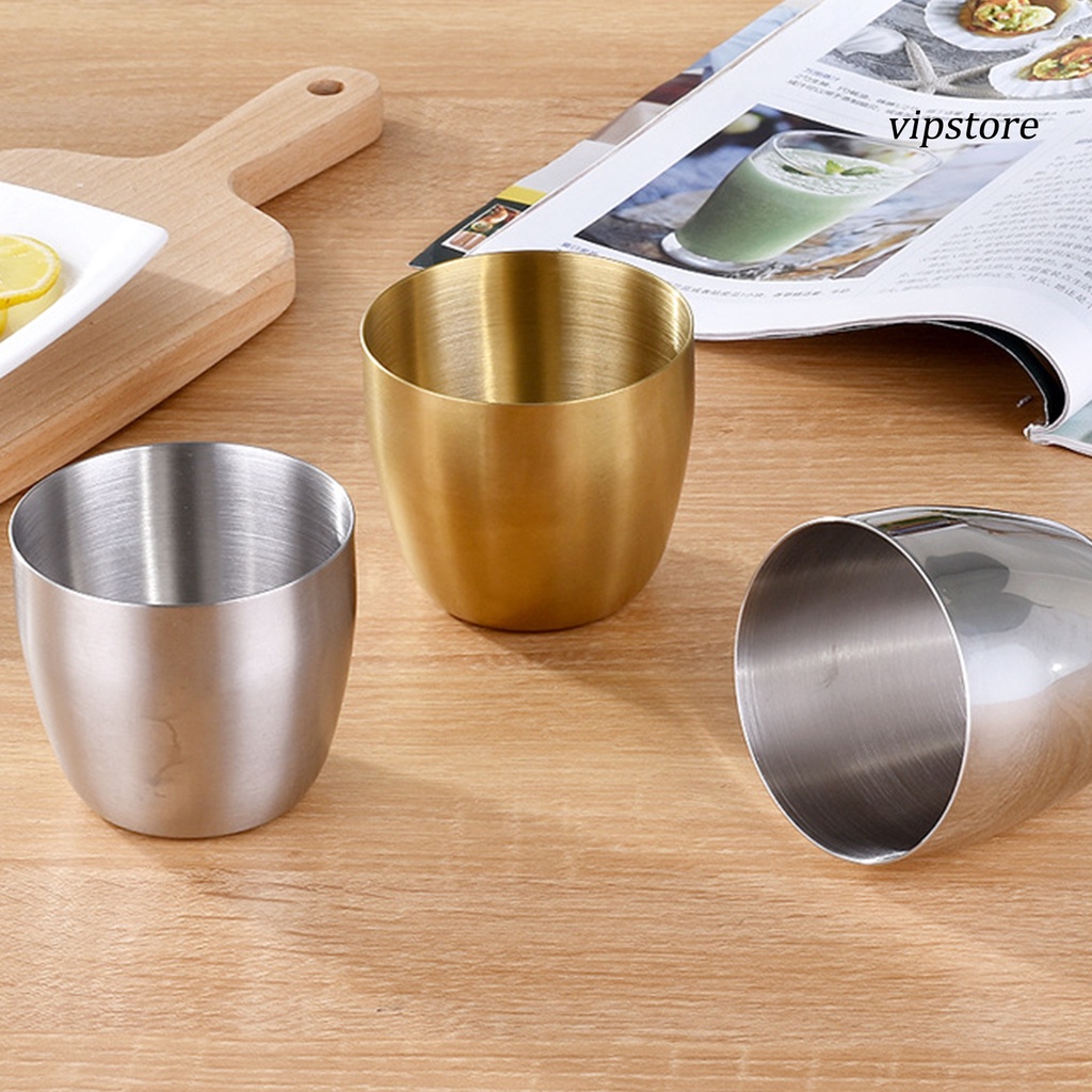 【VIP】  240/300ml Water Cup Large Opening Anti-shock Stainless Steel Home Wear-resistant Bear Juice Cup for Kitchen