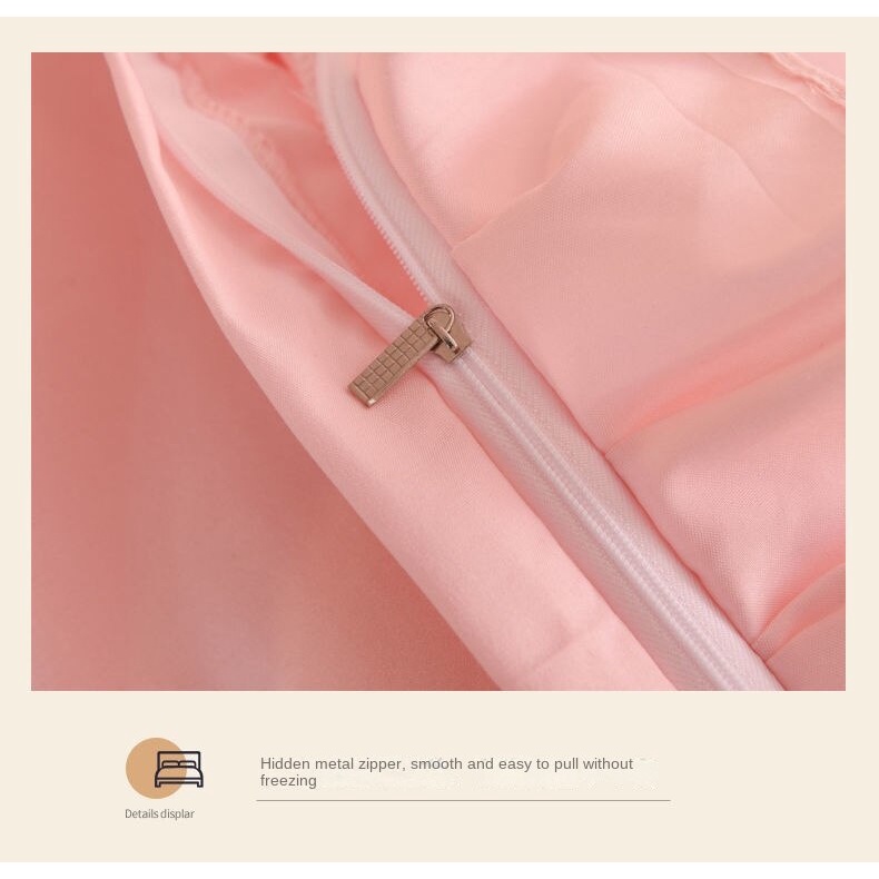 Korean Princess Style Washed Cotton Four-Piece Set Internet Hot Girlish Solid Color Floral Duvet Cover Bed Sheet Bed Skirt Bedding