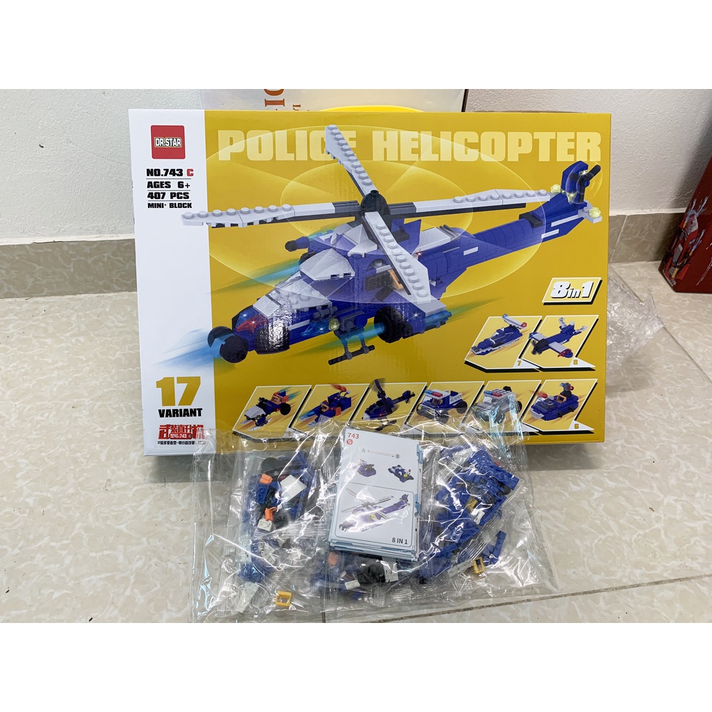 407 Chi Tiết – Bộ Đồ Chơi Lắp Ghép Mô Hình Máy Bay Trực Thăng, Lắp Ráp Mô Hình Tàu Bay Chiến Đấu