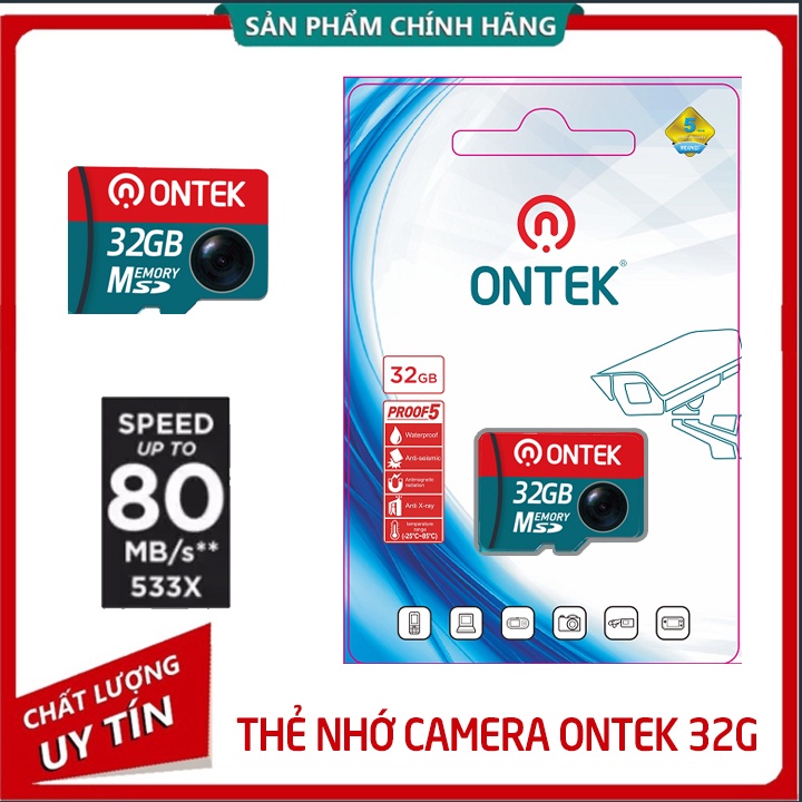 Thẻ nhớ Micro ONTEK SD 32G CLass 10 CHO Camera Hàng xịn