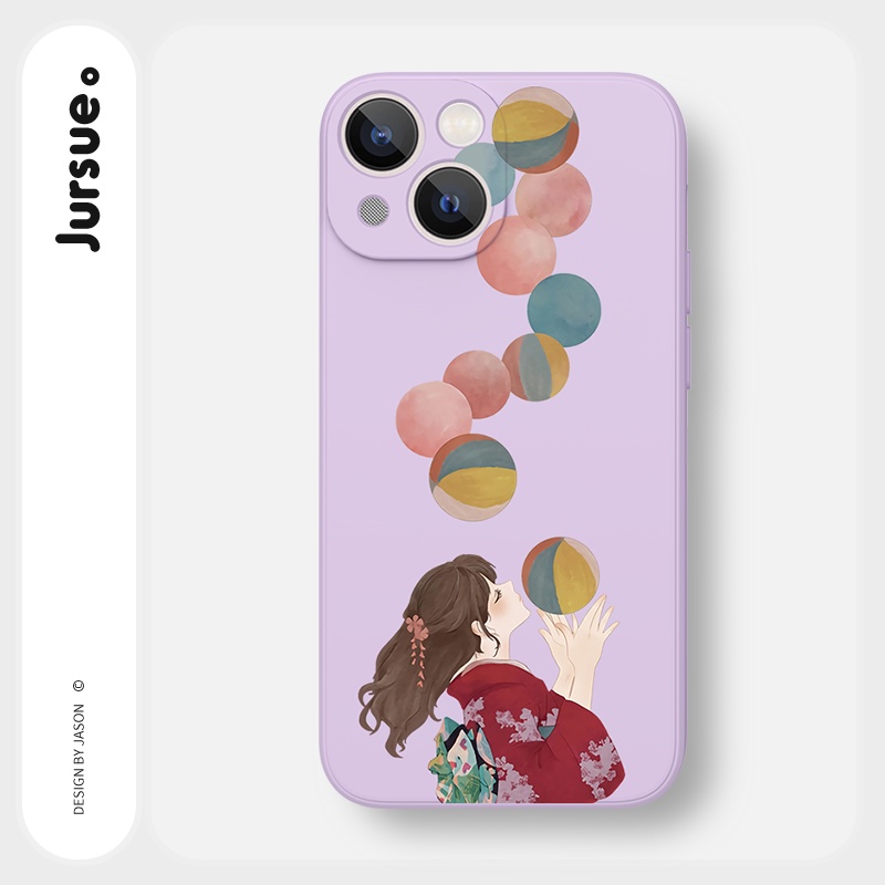 Ốp lưng JURSUE silicon mềm hình dễ thương đẹp cho iPhone 13 12 11 Pro Max SE 2020 X XR XS ip 8 7 6 6S Plus kute Y247