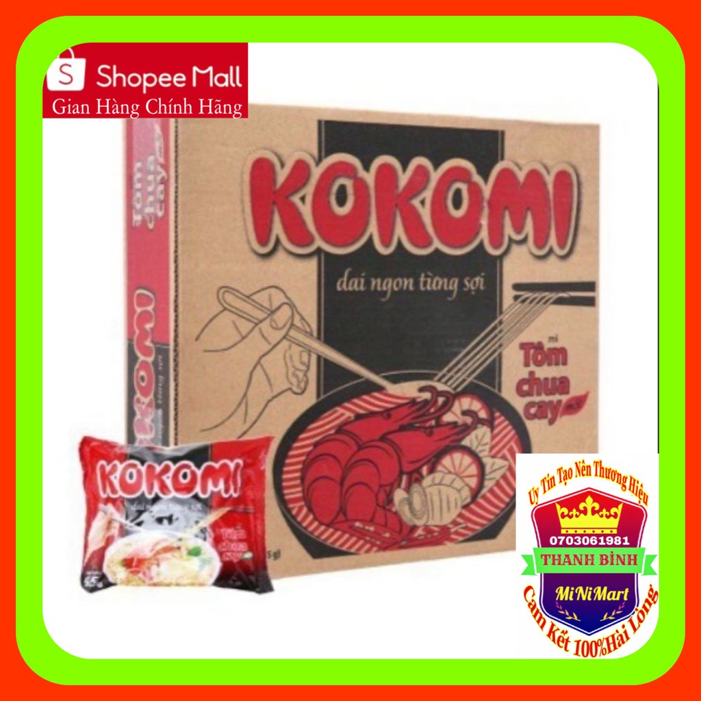 Thùng Mì KOKOMI Tôm Chua Cay 30 gói 65g | BigBuy360 - bigbuy360.vn