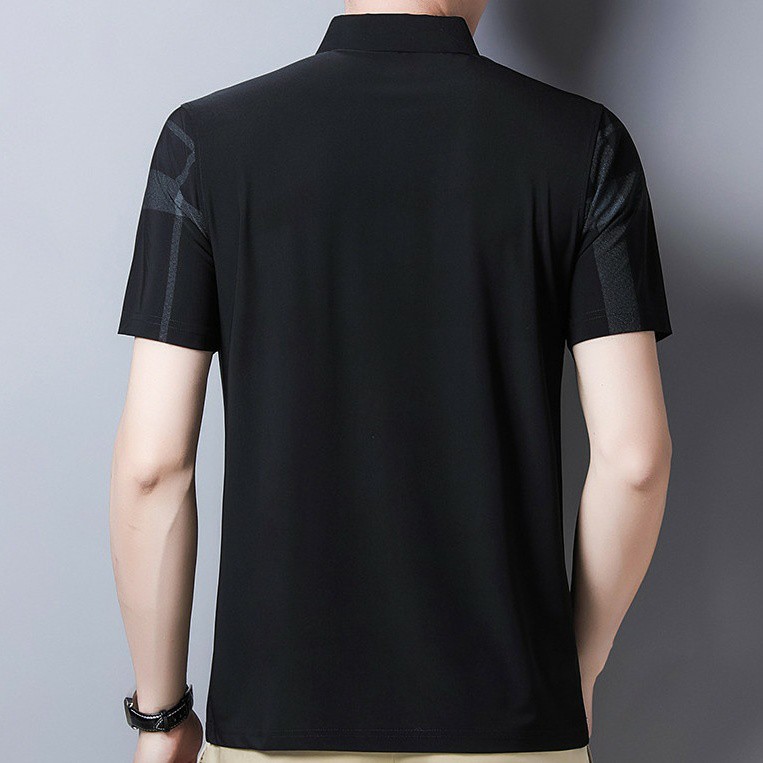 [HOT TREN 2021] Áo Polo Nam Họa Tiết Vạch Lệch - Không Nhăn - Đen | BigBuy360 - bigbuy360.vn