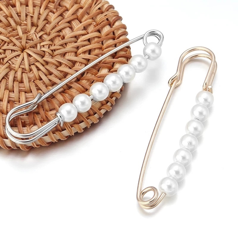1 Trâm Cài Áo Ngọc Trai Bằng Hợp Kim Tinh Tế Phong Cách Vintage An Toàn Cho Nữ