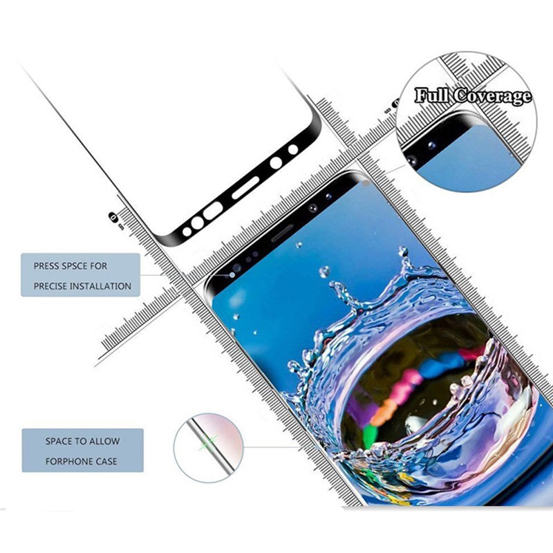 Kính cường lực 20D bảo vệ toàn màn hình cho Samsung Galaxy S20FE S8 S9 A8 A6 Plus 2018 Note 9 8 Note 20 10 Plus