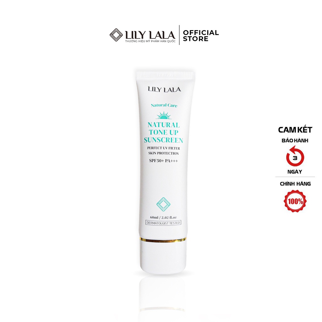 Kem chống nắng cho da dầu mụn, da nhạy cảm LILY LALA SPF 50+ kiềm dầu dưỡng ẩm khi đi biển bảo vệ da khỏi tia UV 60ml