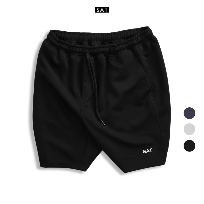 Quần short thể thao SAT vải thun poly cao cấp, dày dặn, co giãn nhẹ, chuẩn form - QC01