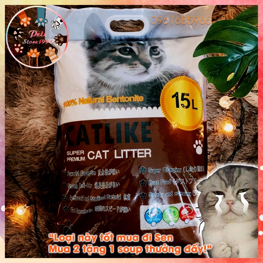 CATLIKE 15l Cát vệ sinh cho mèo siêu vón và khử mùi hương cà phê