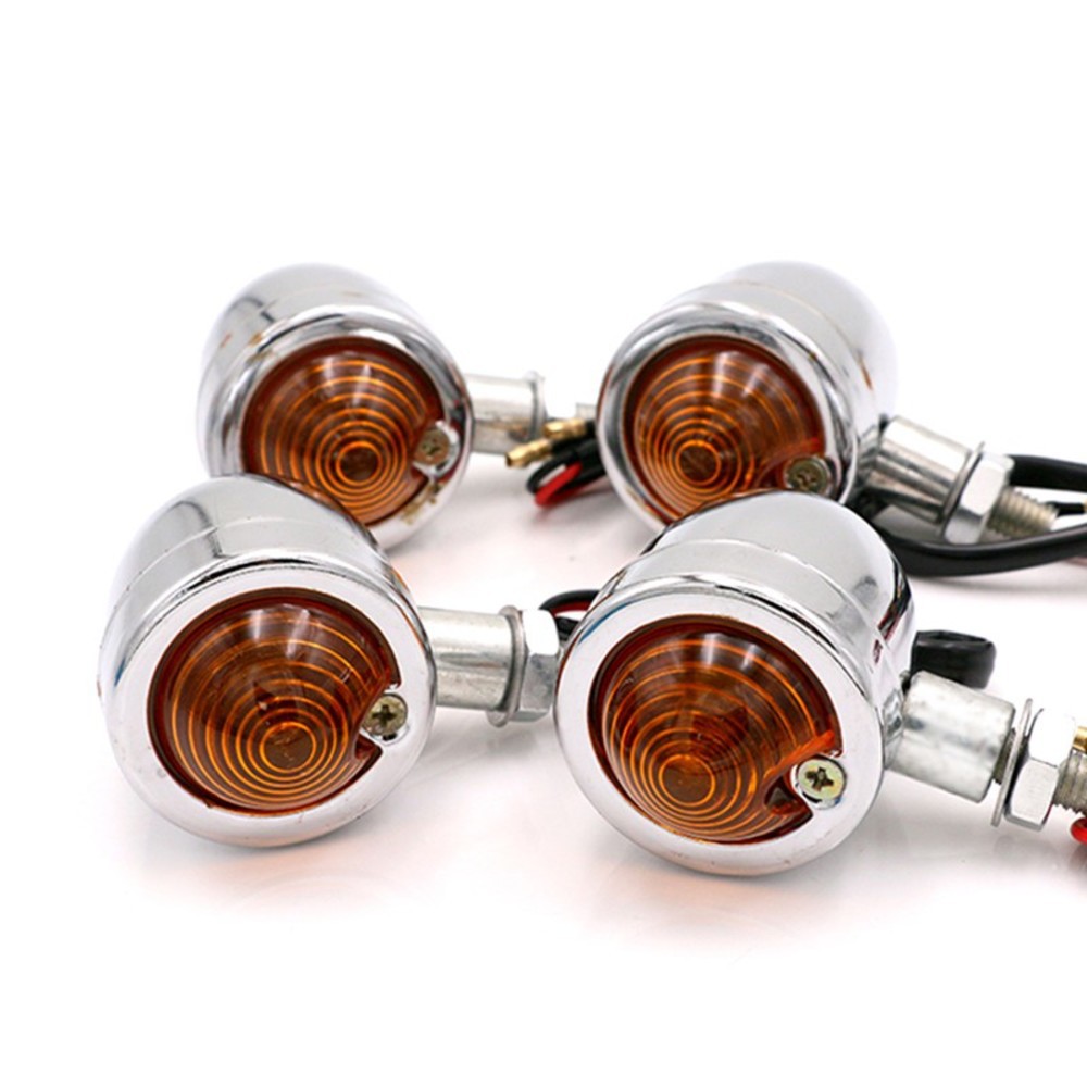 Combo 4 xi nhan xe máy hình hột vịt vỏ sắt mặt nhựa dùng độ xe classic win cafe racer, tracker