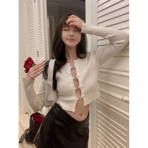 TKLIHN Áo len Ulzzang CROPTOP thiết kế SEXY xẻ ngực HOT FASHIONITA 2022