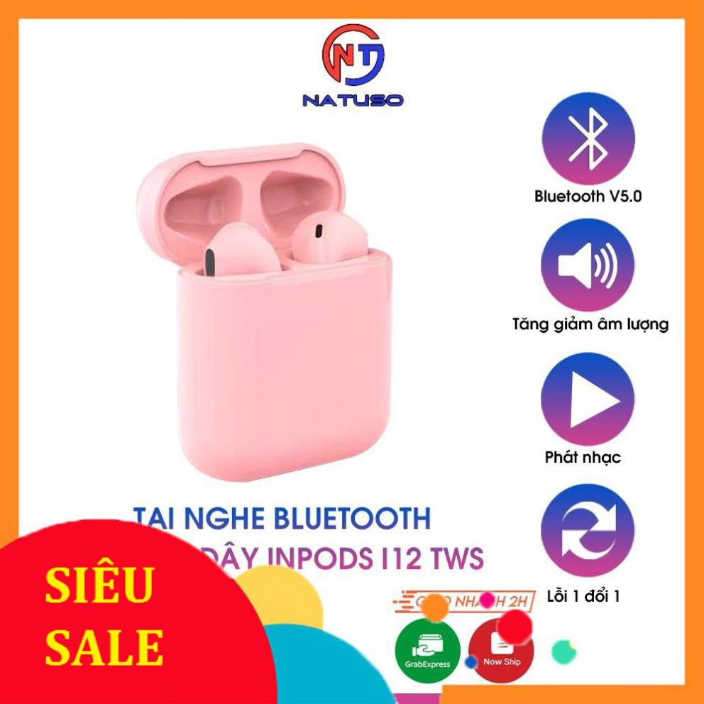 Tai nghe bluetooth không dây Inpods i12 TWS cảm ứng điều khiển cảm biến âm thanh HIFI cho Android iOS