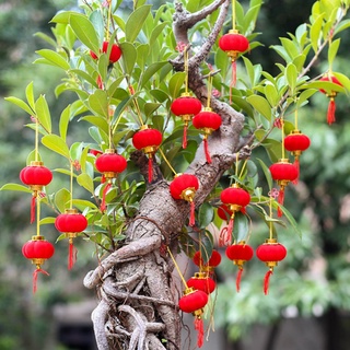 Đèn lồng mini màu đỏ dùng trang trí tiệc cưới
