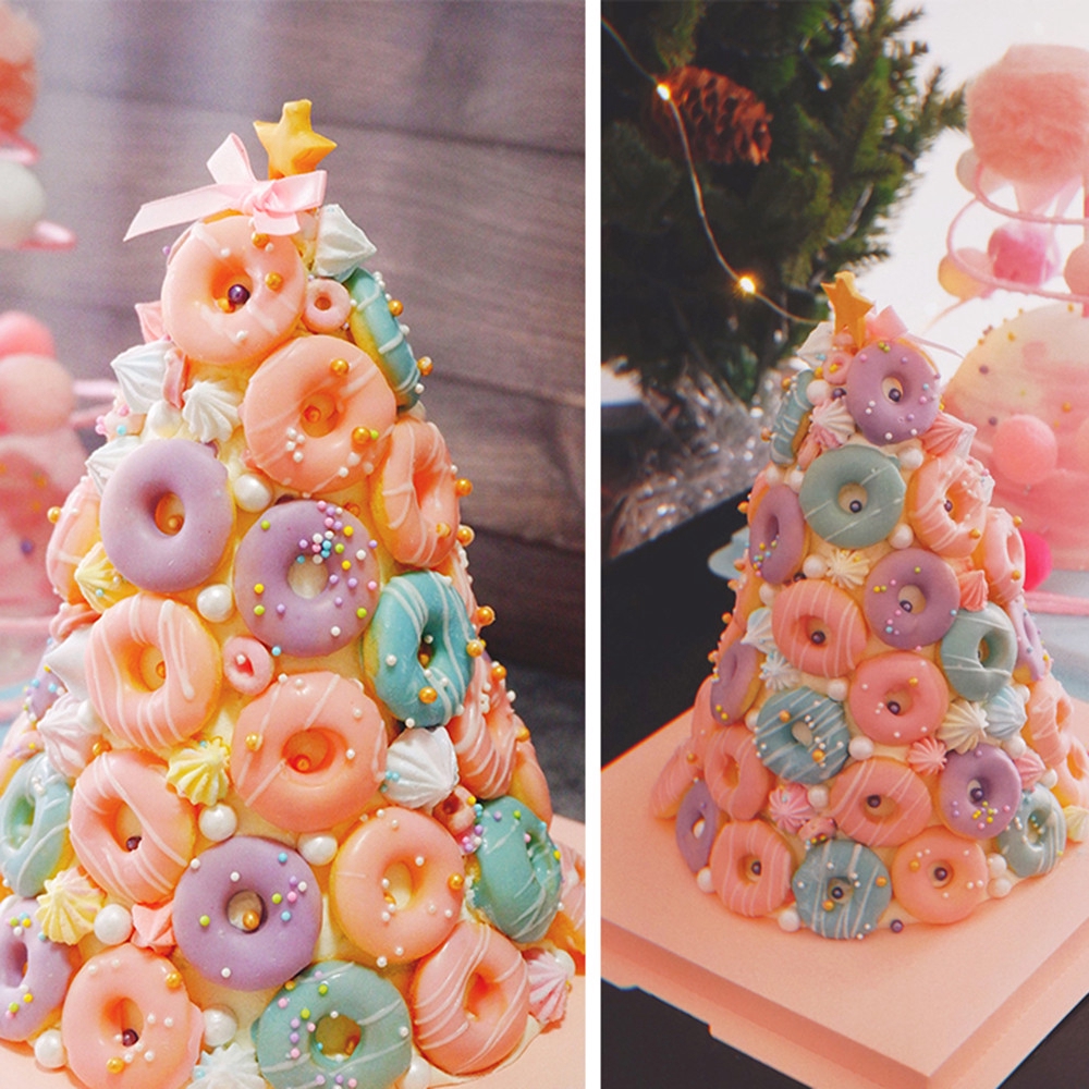 Khuôn silicon 18 ngăn tự làm bánh vòng/sô cô la/bánh quy