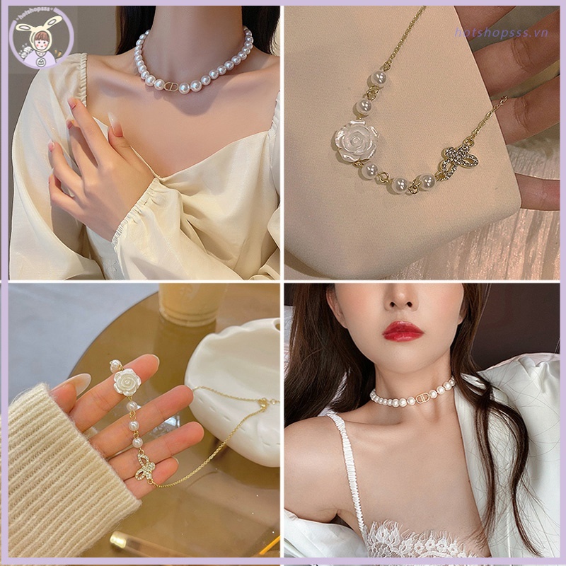 Vòng cổ Đính Ngọc Trai Thời Trang Dành Cho Nữ