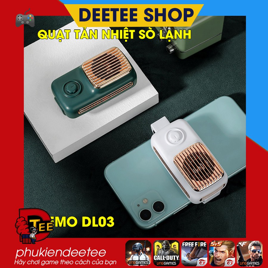 Quạt tản nhiệt sò lạnh Memo DL03 - Làm lạnh cực nhanh - Giảm 25 độ trong 20s - Có đèn led gaming