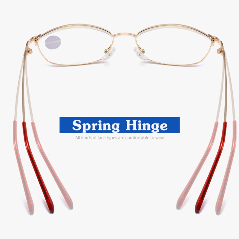 Kính Đọc Sách Gọng Kim Loại Thời Trang Cho Nữ + 1.0 ~ + 4.0