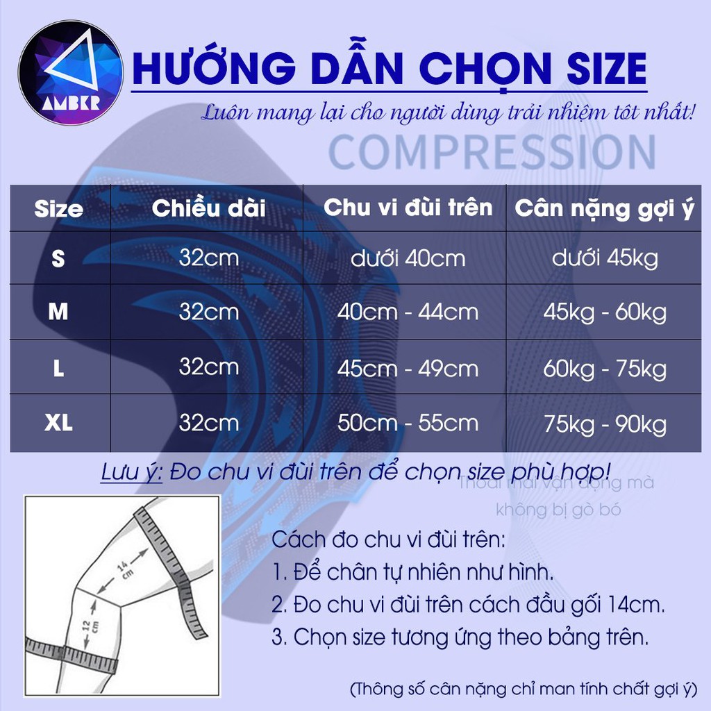 Đai Bảo Vệ Khớp Gối Amber, Đai Bó Gối Thể Thao Silicon Cao Cấp, 2 Lò Xo Trợ Lực, Hỗ Trợ Vận Động - AB01 - AMBERVIETNAM