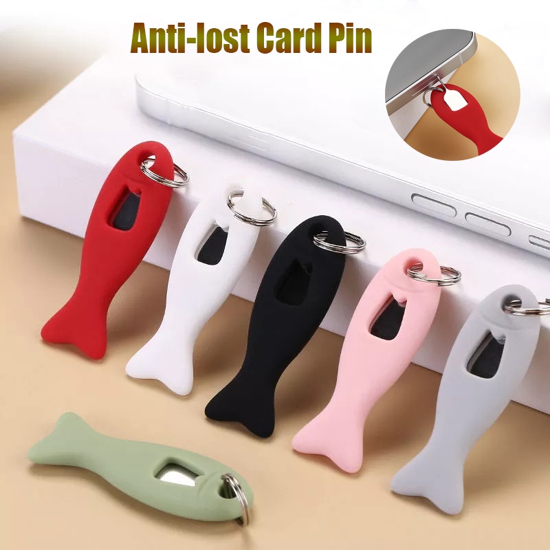 1 Móc Khóa Có Thanh Gắn Thẻ Sim Bằng Silicon Chống Thất Lạc