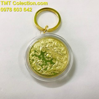 Móc Khóa Xu Long Phụng Vàng, Rồng và Phượng là biểu tượng của việc hôn nhân hạnh phúc, sum vầy - SP000415