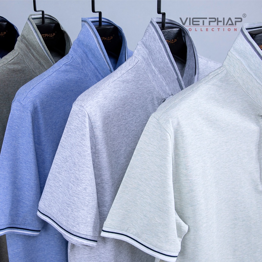 Áo Thun Polo Milan Nam Tay Ngắn Cao Cấp 30758 Việt Pháp. Vải Cotton Lạnh Thấm Hút Mồ Hôi, Siêu Mát - Hàng Chính Hãng