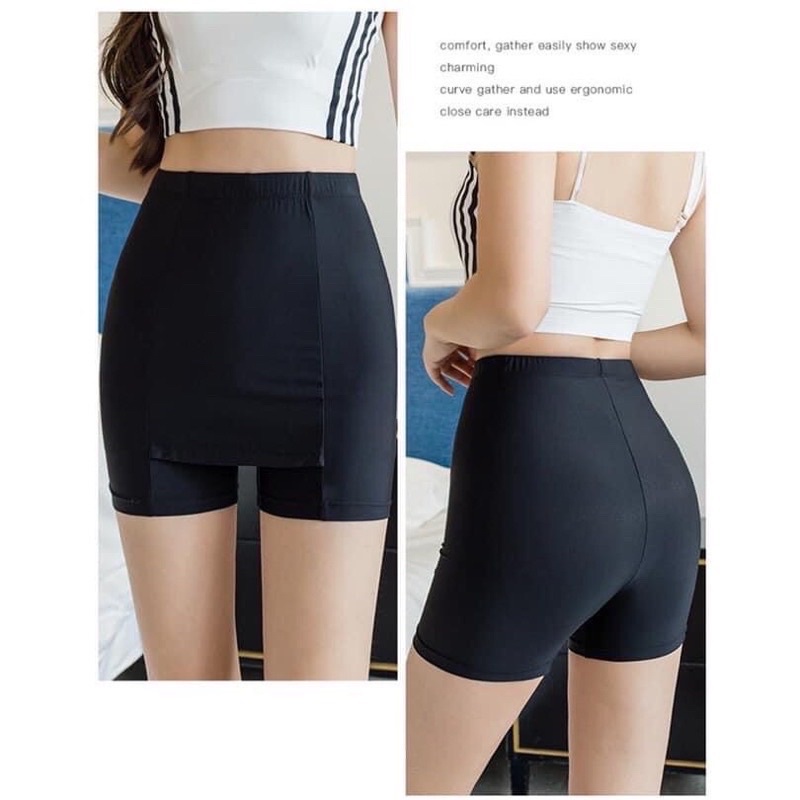 Quần mặc váy bảo hộ Lưng cao gen bụng , quần mặc trong váy 2 lớp che vùng tam giác an toàn khắc phục mọi nhược điểm