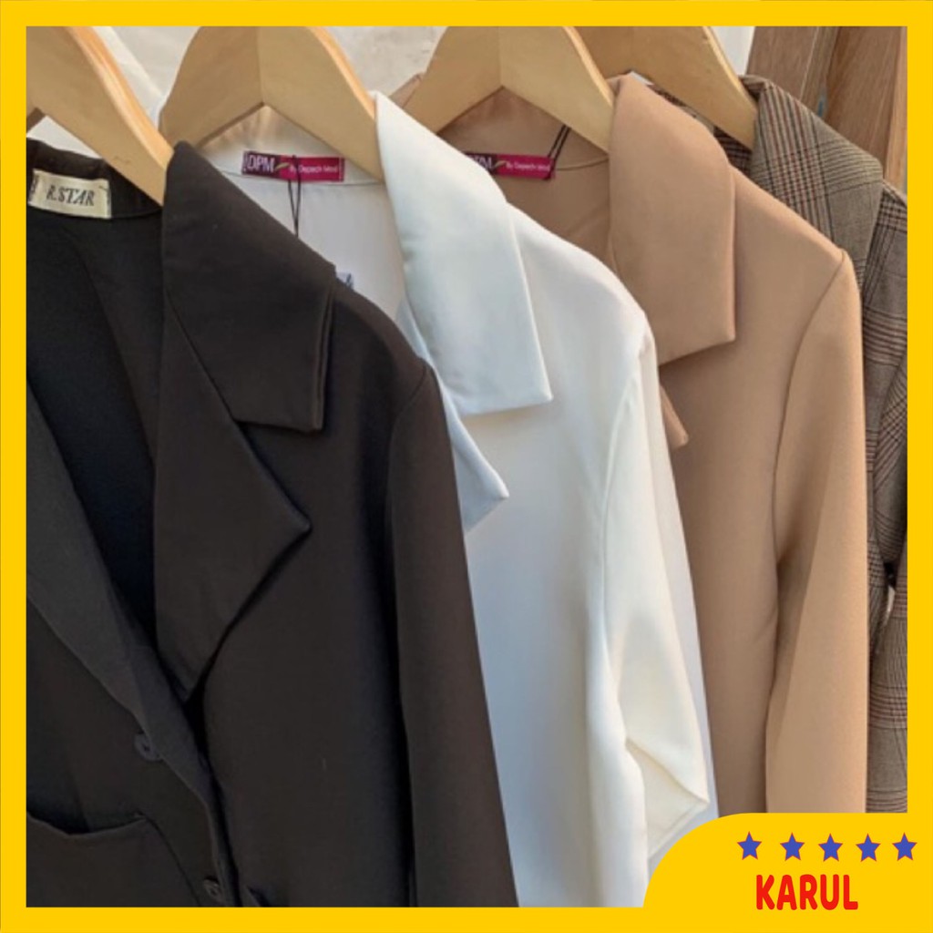 [Ảnh thật/Sẵn] BLAZER TRƠN ĐEN HÀN QUỐC 1 LỚP ÁO VEST BLAER-KARUL | BigBuy360 - bigbuy360.vn