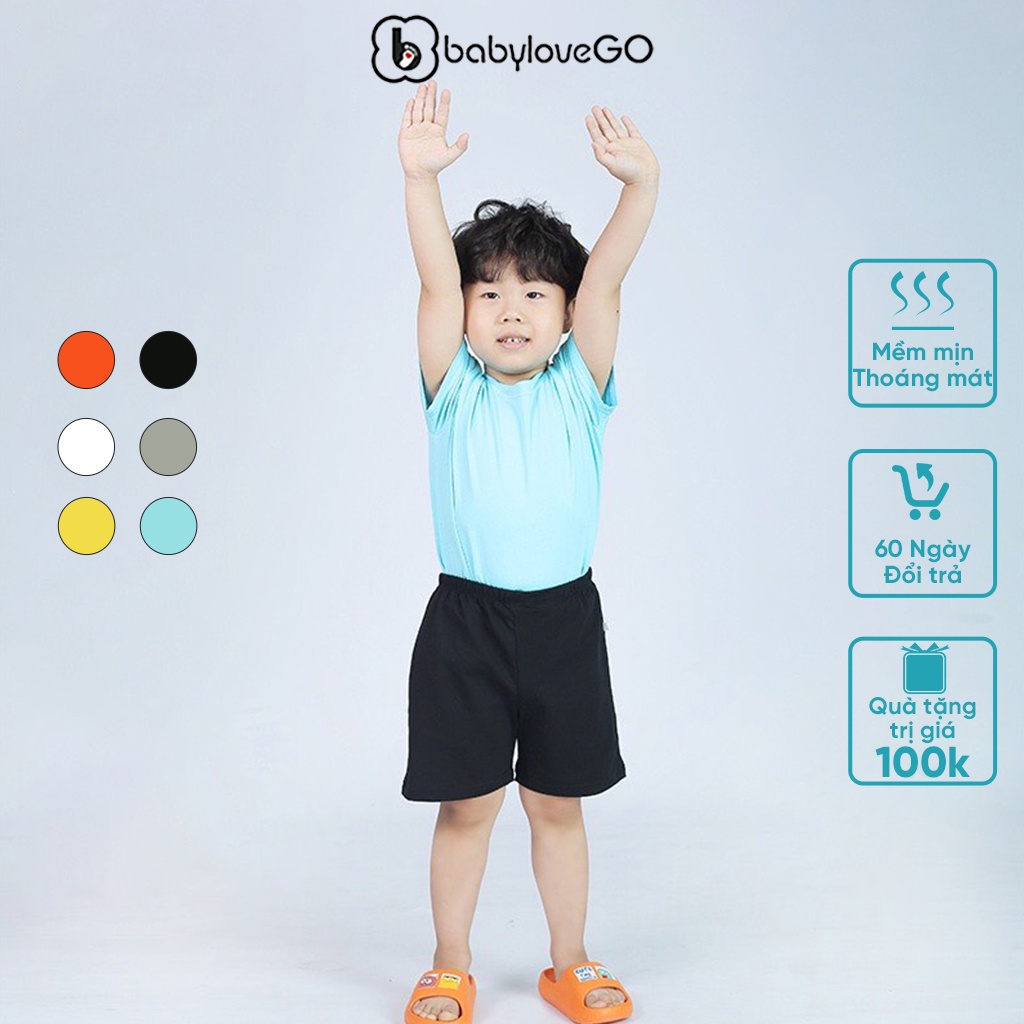 Quần đùi cho bé QT001 chất liệu cotton sợi thoáng mát co giãn size từ 8 đến 40kg BabyloveGO