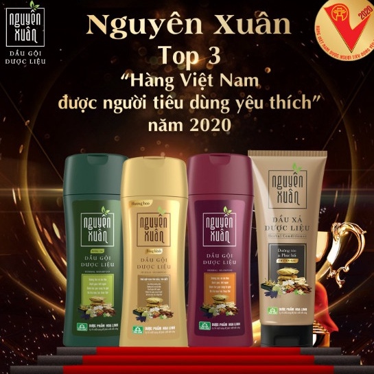 Dầu gội Dược liệu Nguyên Xuân nâu 200ml (Dành cho tóc thường &amp; da đầu dầu)