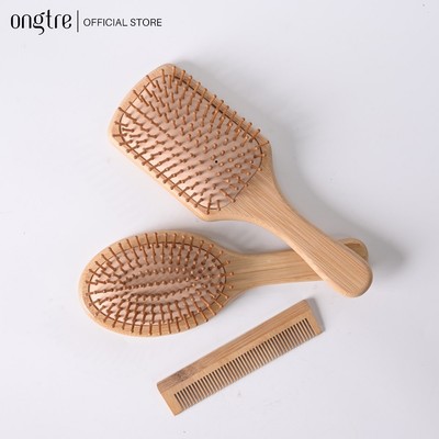 Lược Gỗ ONGTRE, Lược Chải Tóc Massage Da Đầu, Phụ Kiện Chăm Sóc Tóc, Quà Tặng Cao Cấp, Hỗ Trợ Giảm Gãy Rụng Tóc