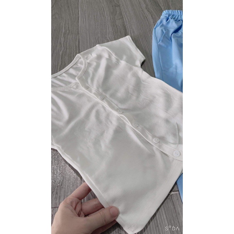 Sét áo crt cúc cài + quần mặt cười GTN966