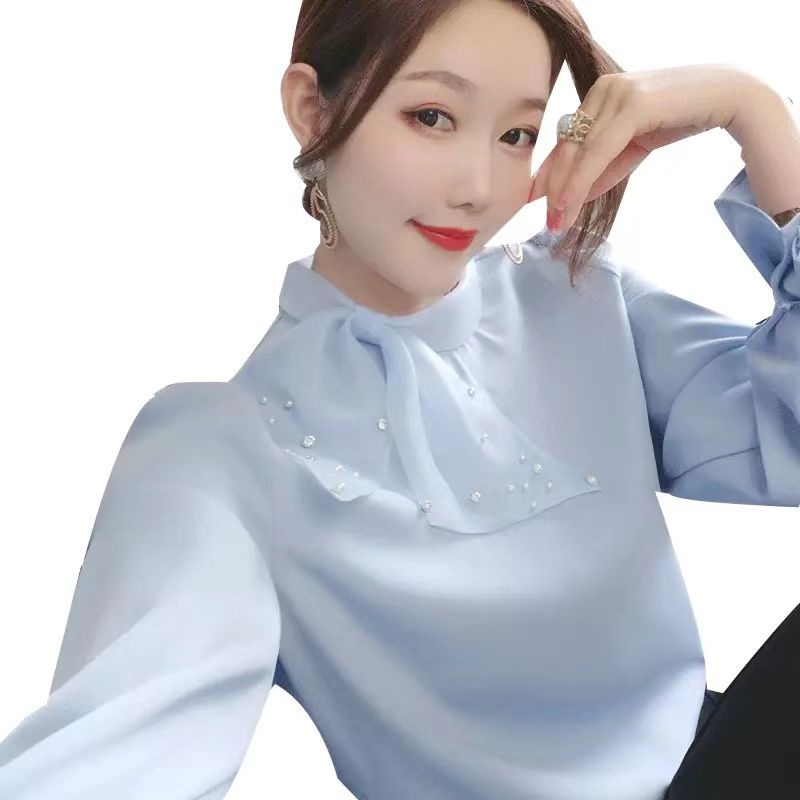 Áo Vải Voan Cổ Thắt Nơ Thời Trang Cho Bé GáiÁo Sơ Mi Chiffon Phong Cách Mùa Xuân Mới 2021