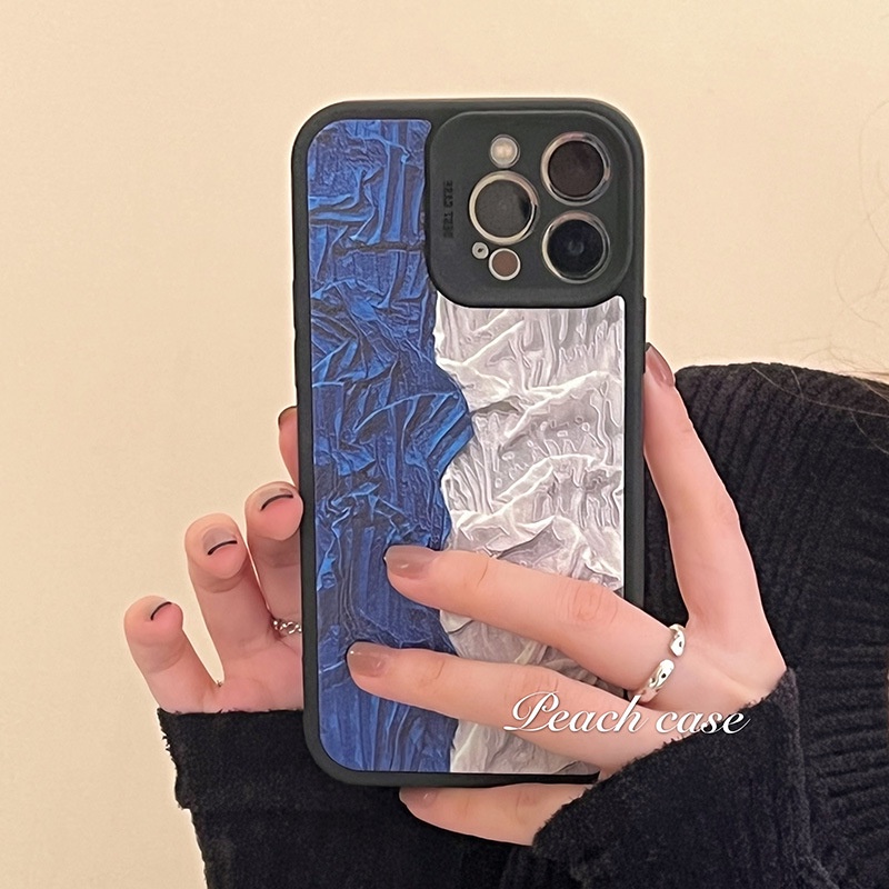 Ốp điện thoại silicon khâu hình nghệ thuật mùa thu đông dành cho iPhone 13promax 12pro 11 xsmax
