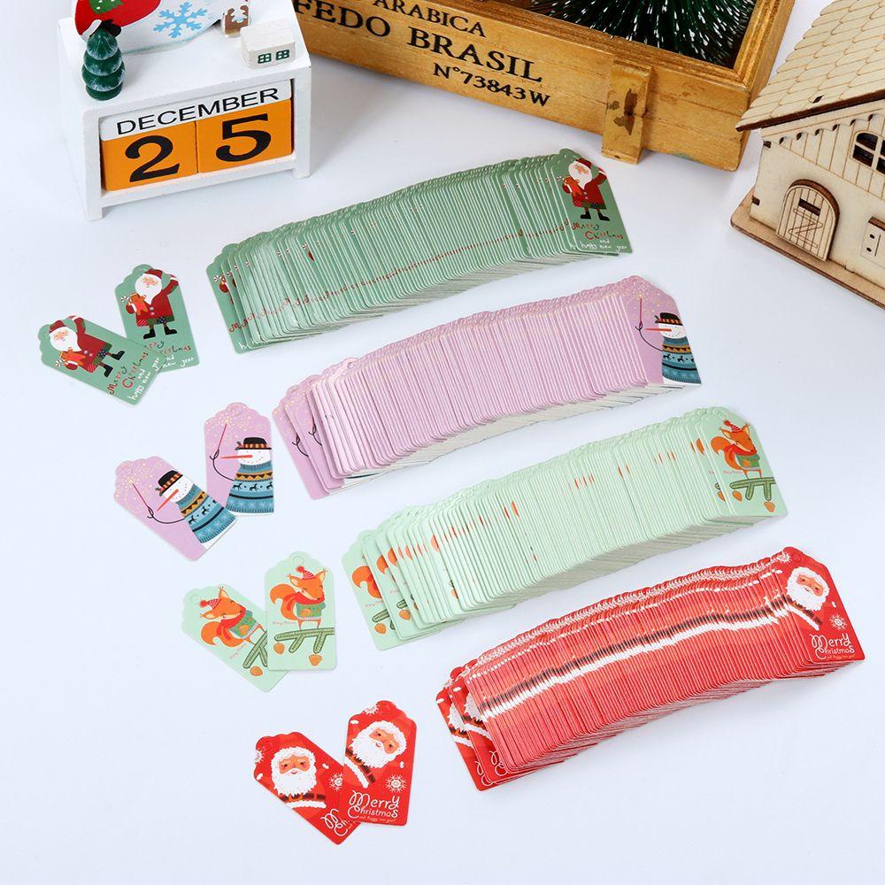Set 100 Thẻ Giấy Kraft Trang Trí Giáng Sinh