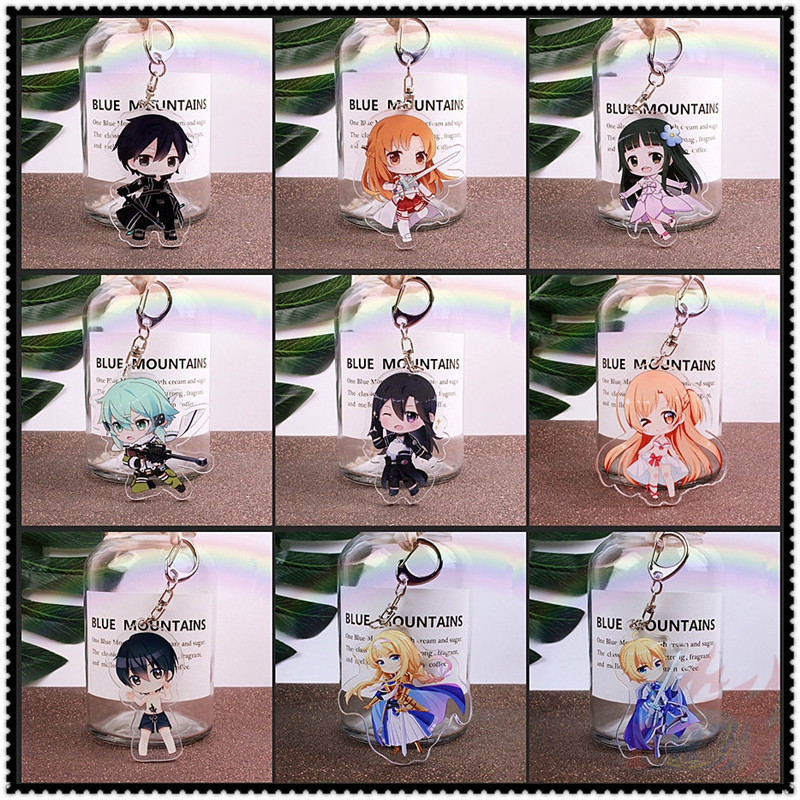 Móc khóa acrylic in họa tiết nhân vật trong Sword Art Online Anime - dòng 01 với 9 kiểu tùy chọn