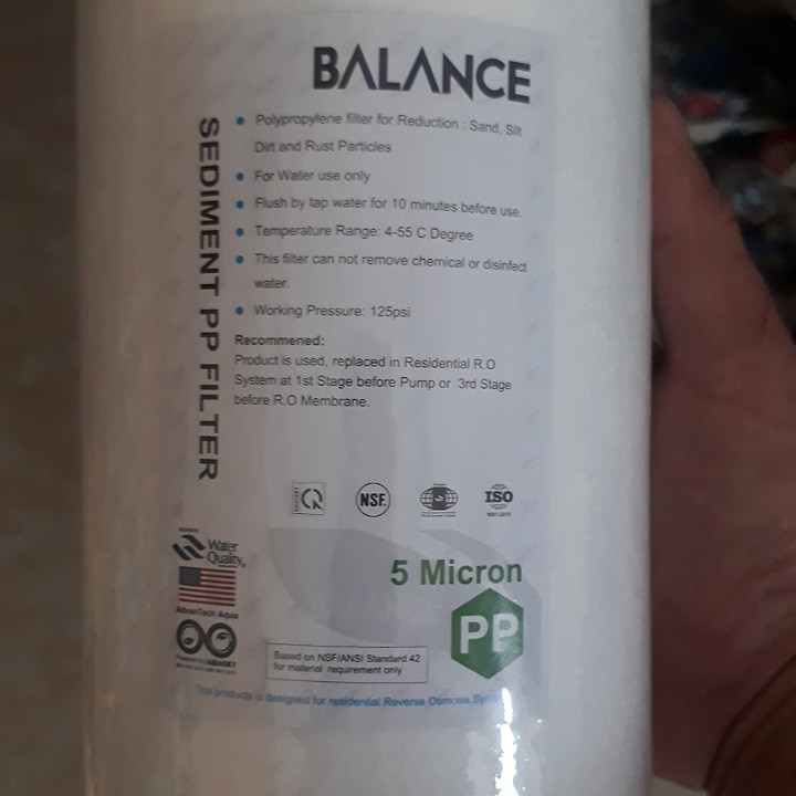 BỘ LỌC ĐẦU NGUỒN GỒM CỐC LỌC 20 INCH BÉO VÀ LÕI PP