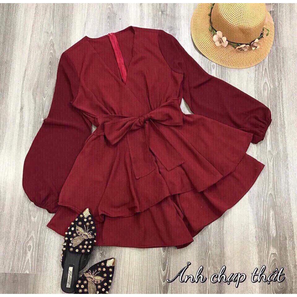 [ Mã FAMAYWA2 giảm 10K đơn 50K] GB đầm ngắn cát hàn kiểu tầng phối dây lưng kèm ảnh thật cuối | BigBuy360 - bigbuy360.vn