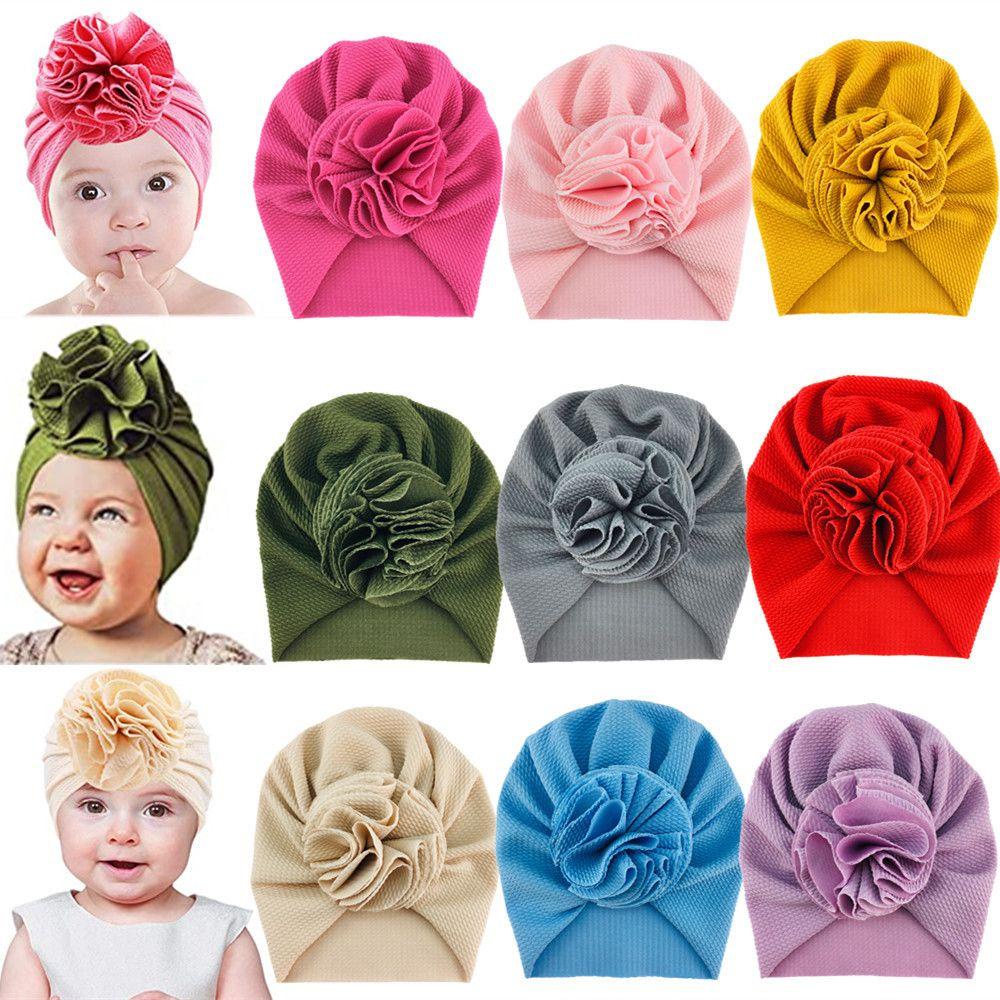 Mũ Turban Thắt Nút Co Dãn Đính Hoa Cho Bé