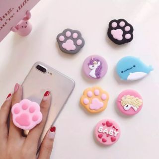 Giá đỡ điện thoại popsocket sillicone cute dễ thương hoạt hình thú tựa lưng popsockets sillicon pop poc iring nhẫn