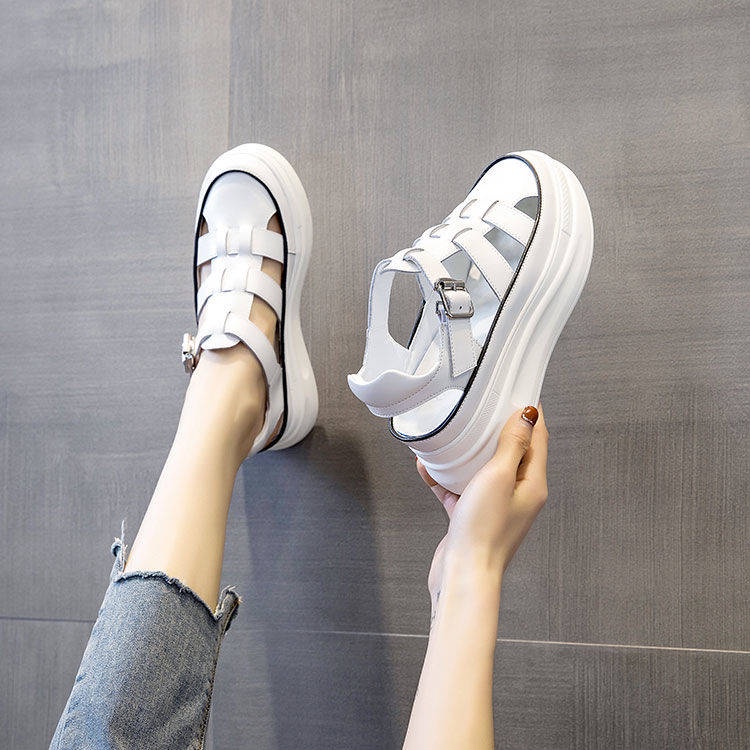 Giày Sandal Đế Dày Tăng Chiều Cao Mùa Hè Phong Cách Mới Dễ Phối Đồ Cho Nữ