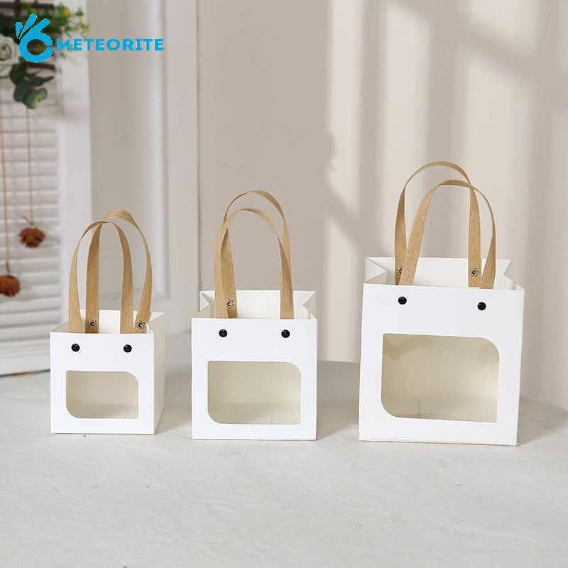 Túi Giấy Kraft Hình Vuông Với Cửa Sổ Nhựa Trong Suốt Đựng Quà Tặng Đám Cưới/Sinh Nhật