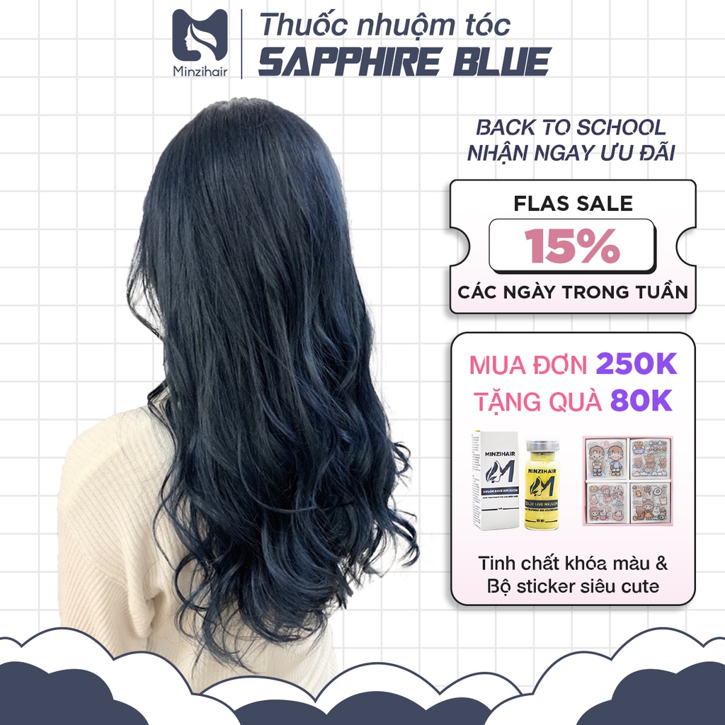 Thuốc Nhuộm Tóc Đậm Đặc Màu SAPPHIRE BLUE - Trend 2022 - Minzihair HN