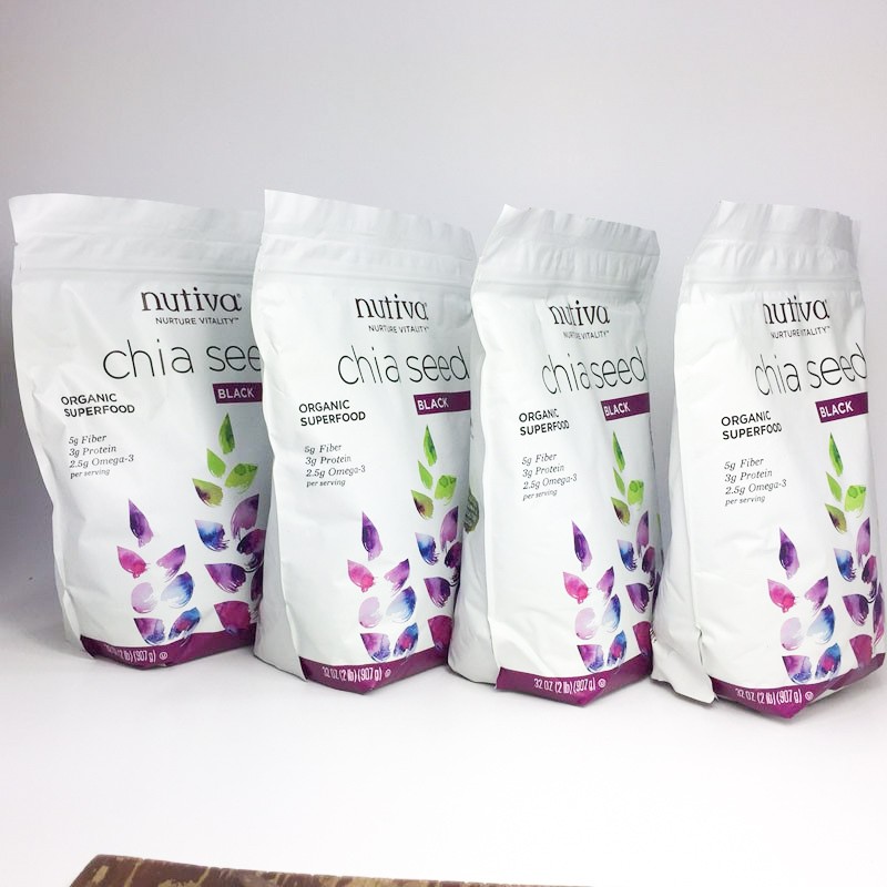 COMBO 5 BỊCH HẠT CHIA MỸ NUTIVA ORGANIC 907G DTAE 12 2022