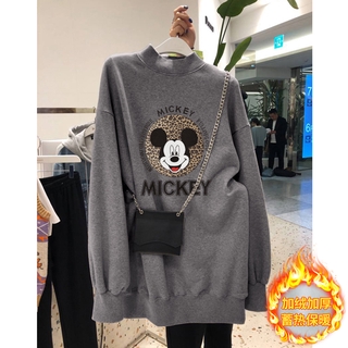Áo Sweater Cổ Lọ Dáng Rộng Màu Xám Dày Kiểu Hàn Quốc Thời Trang Thu Đông Cho Nữ