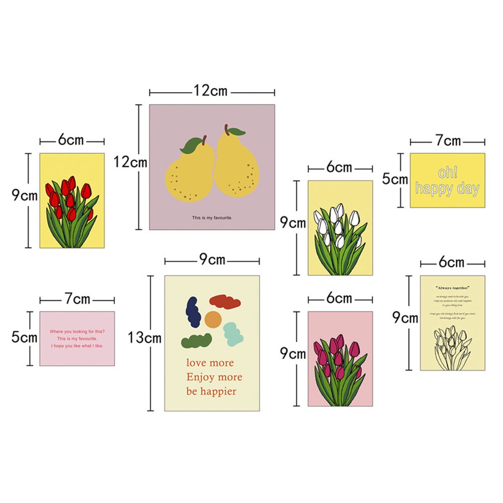 Set 8 Thẻ Bưu Thiếp Hình Hoa Tulip Độc Đáo