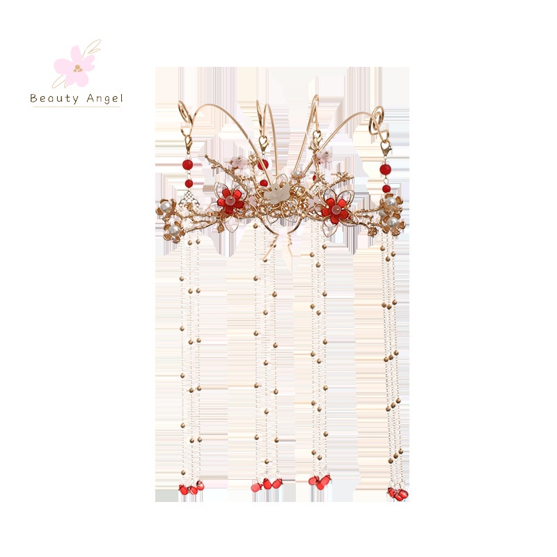 Trâm Cài Tóc Hình Chim Phượng Hoàng Phối Tua Rua Phong Cách Trung Hoa