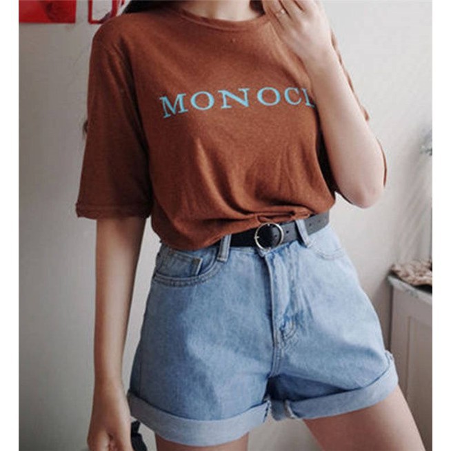 Quần short jean SUXI lưng cao phong cách Hàn Quốc cho nữ