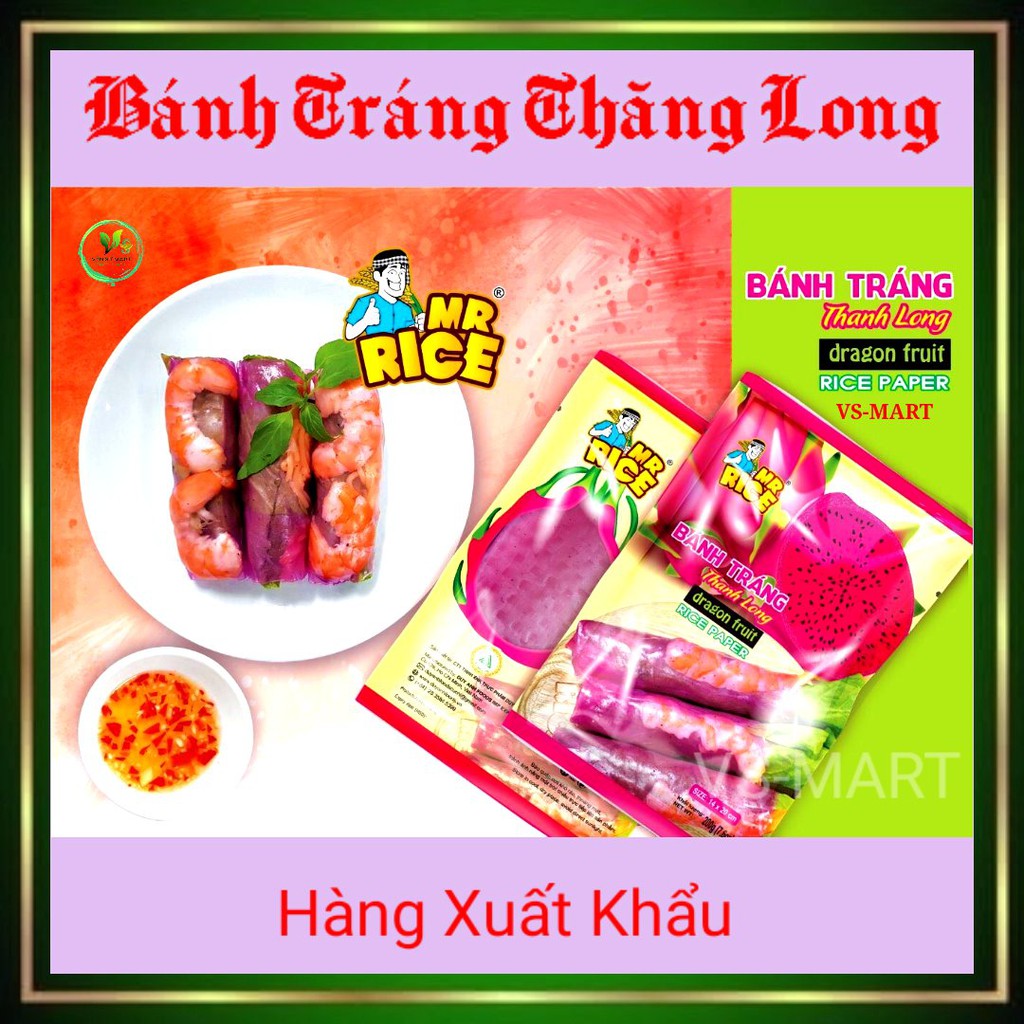 Bánh tráng🌿Thanh long🌿 Bánh tráng nhúng làm 100% từ Thanh Long/200G/Gỏi cuốn thanh long /Hàng Việt Nam xuất khẩu